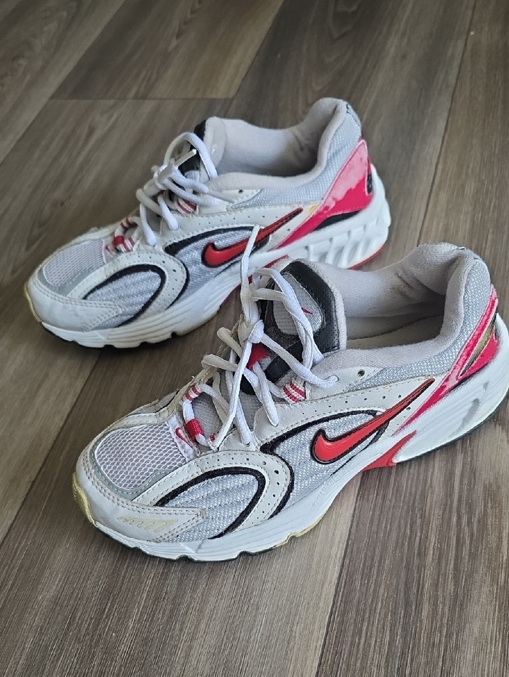 Nike White & Pink Athletic Sneakers with Black Accents